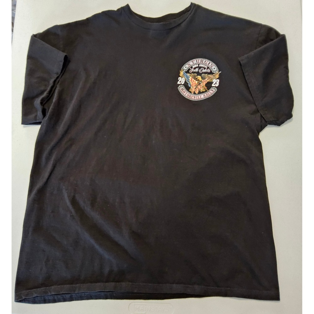 Suna Sturgis Motorcycle Rally T Shirt Mens XL Black 83rd Annual 2023 Graphic